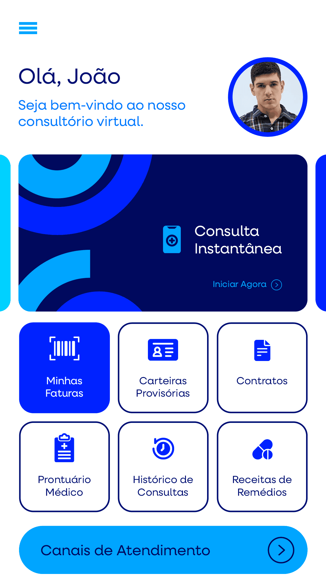 Detalhes de telas do aplicativo Club Salud